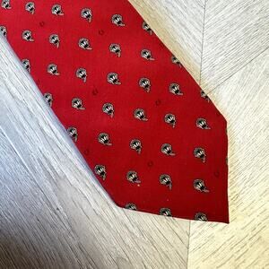 Vintage Charles Jourdan Paris Tie Red Floral Logo
